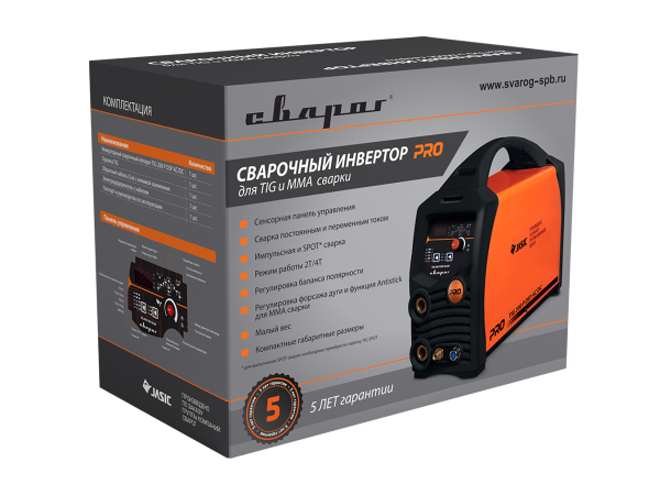 Установка аргон.сварки инверт. TIG 200P DSP AC/DC (E201) Сварог /220В, 4,5кВт, 20кг